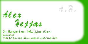 alex hejjas business card